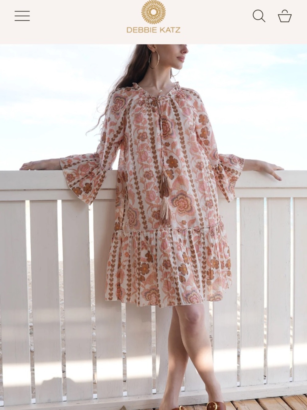 Debbie Katz Pink Floral Tiered Mini Dress